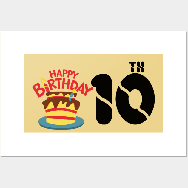 happy birthday 10th Wall Art by kiwodesign